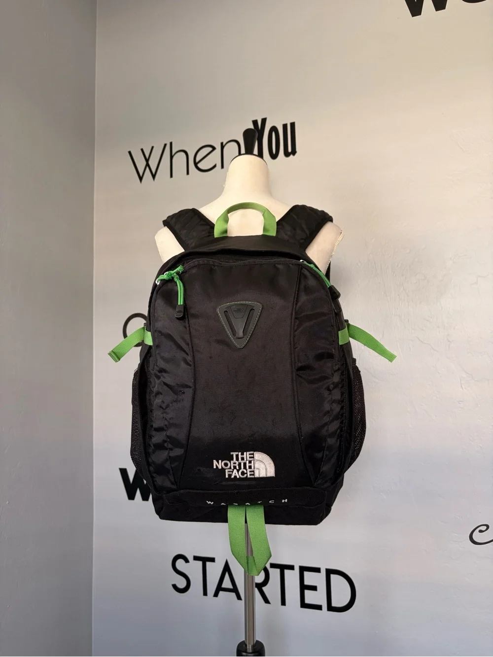 North Face Wasatch Large Black & Green Men's Backpack